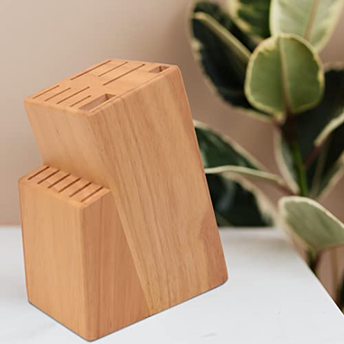 Ceppo per coltelli da cucina universale 15 pezzi. Porta coltelli da cucina realizzato in legno massiccio. Supporto per i coltelli robusto ed elegante. Portacoltelli da cuccina (Quercia) - immagine 6