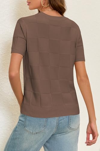 Image of Cakulo Women's Short Sleeve Summer Sweater Knit Tops