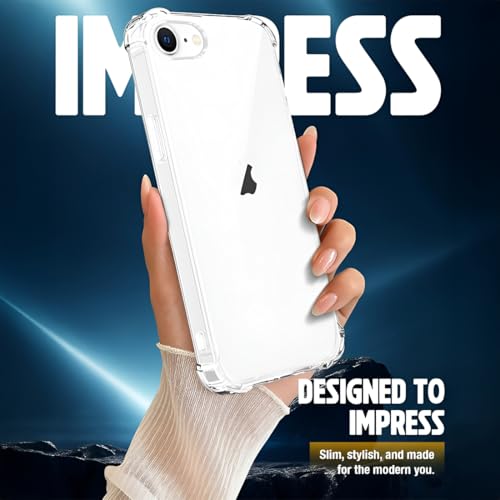 Image of Fashionury 3D Raised Transparent Crystal Clear Back Cover for iPhone 16e | Shockproof Design | Anti-Slip Grip | Camera Protection | 360 Degree Protection Mobile Case