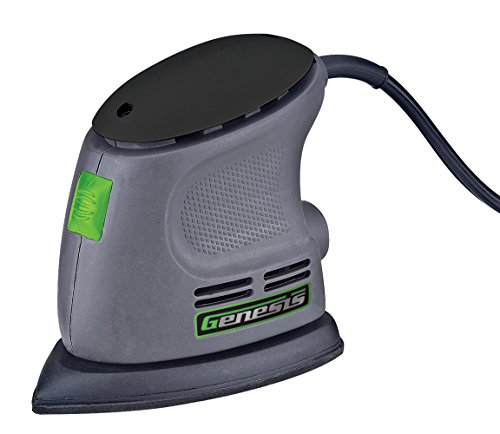 Genesis GPS080 Corner Palm Sander for Regular & Corner Sanding with Palm Grip, Vacuum Port, Hook-and-Loop System, Dust-Proof Power Switch, and Replacement Sandpaper #1