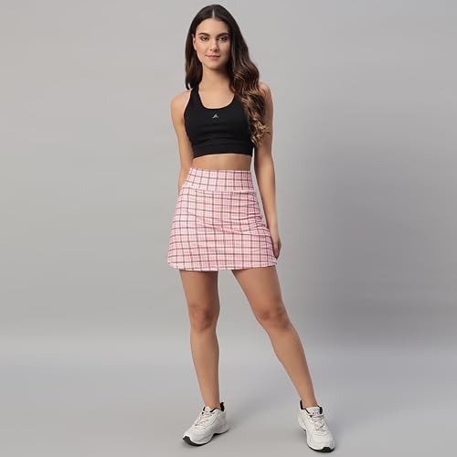 Image of Mehrang Skirt with Shorts for Women's & Girl's Solid High Waist Flared Skater Short Mini Skirt