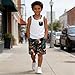 Voxikodex Size 9 10 Years Teen Boys Summer Clothes 2PCS White Sleeveless Tank Tops Workout Shorts Set Casual Cool Boys Summer Outfits Set(9-10Y)