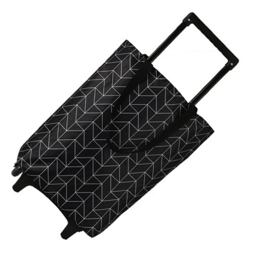 Hoement Carrello della Spesa Pieghevole con Borsa Nera, Manico Telescopico e Ruote Saliscale, Grande Capacità per Spesa Cittadina e Viaggi All’aperto