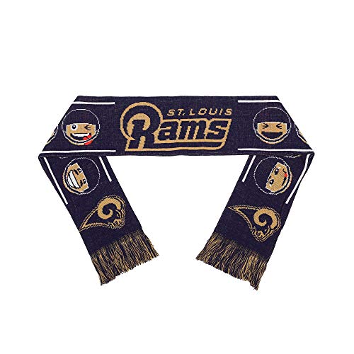 FOCO Los Angeles Rams Emoji LOL Scarf - NFL St Louis Fashion Winter Knit Scarf