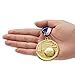 Juvale Soccer Medals - 12-Pack, 2-Inch Gold Zinc Alloy with 15.5-Inch Red, White & Blue Ribbons - Soccer Party Favors, Trophy Award - 1st Place Medals
