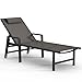 Melko Aluminium Sonnenliege wetterfest mit Rollen, 5-Fach verstellbare Rückenlehne, klappbare Gartenliege inkl. Kopfkissen (200 kg belastbar) Liegestuhl