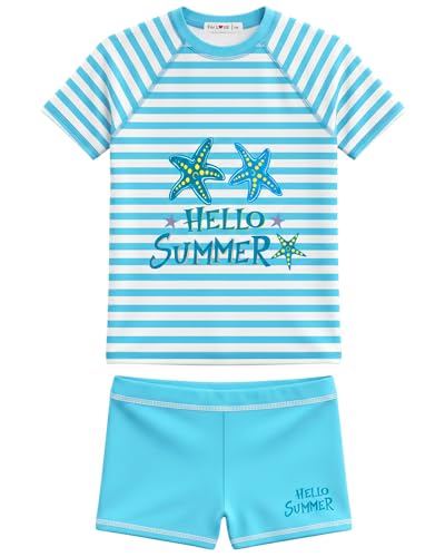 Image of weVSwe Girls Rash Guard Set 2-Piece UPF 50+ Sun Protection Swimsuit 2T-14 Years