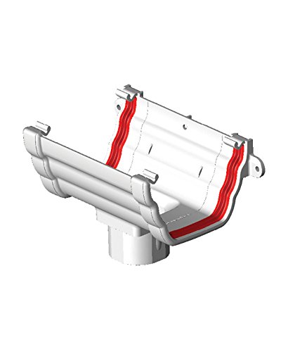 Freeflow White Ogee Gutter Running Outlet (White)