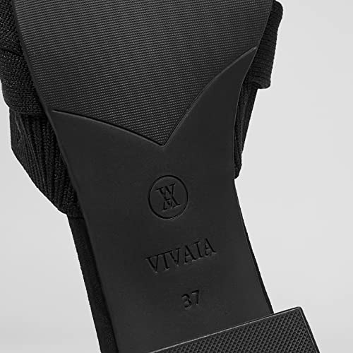 Vivaia Yaffa Mules For Women Slip On Pointed-Toe Knot Mules Women's Casual Slip On Washable Comfortable Shoes Pointed-Toe Style Black #TOP4