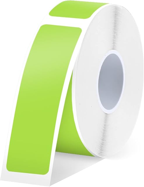 Etykieta na taśmę, SUPVAN E10 Adapted Label, ciągły rozmiar kart do drukowania 12 mm x 40 mm, termicznie laminowana, wodoodporna, samoprzylepna soczewka (zielona)