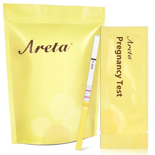Areta 50 Test de Embarazo en Tiras: Prueba Rápida de hCG 10 mIU/mL Ultrasensible - Predictor de Alta Sensibilidad para la Detección Temprana de Gravidez