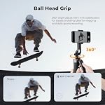 K&F CONCEPT 71" Tripod Compatible with iPhone/Pocket 4/3/ Luna Ultra | Auto Open Phone Tripod with 4 Legs & Stabilizing Handle, 360° Rotation Selfie Stick with Wireless Remote Control A702