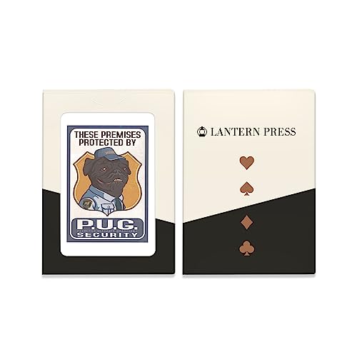 Lantern Press Pug Security Baraja Póker 52 Cartas miniatura 4