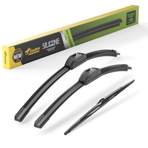 Image of Raidbee Silicone Windshield Wiper blades 3 pack Replacement for LEXUS RX350 2010-2015 LEXUS RX450h 2010-2015 All-Season Silicone Windshield Wipers 26 inch 22 inch 16 inch