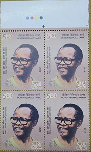 India South Africa. Oliver Reginald Tambo. Rs.5 (Block of 4 TL)