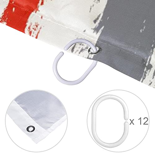 Rideau de douche à rayures Splash Ink grand format pour baignoire 183x183 - 5