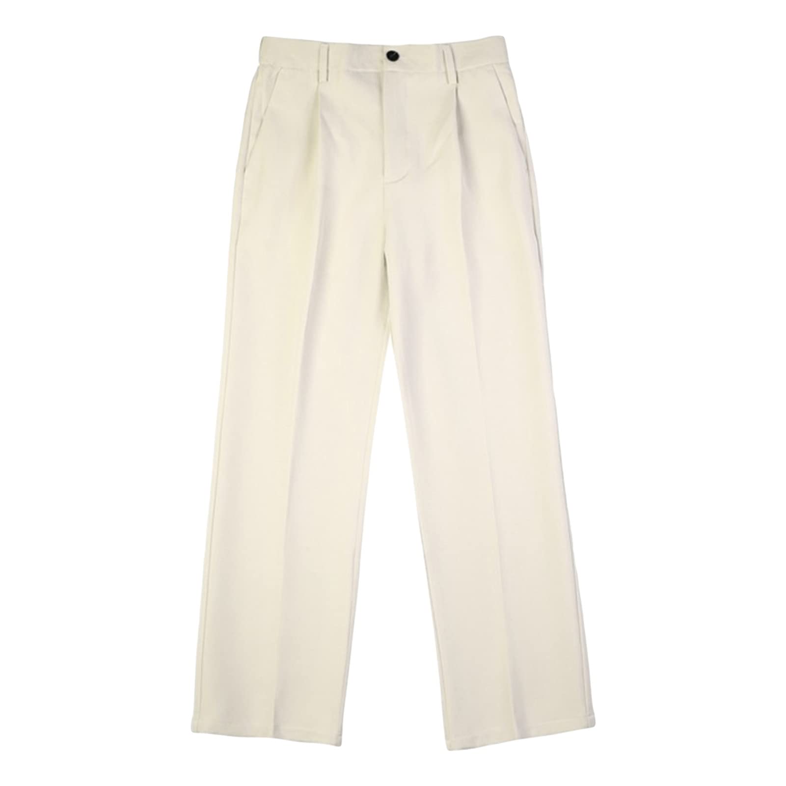 Mens Loose Fit Dress Pant Classic Casual Wide Leg Suit Pant Summer Lightweight Business Comfort Trousers