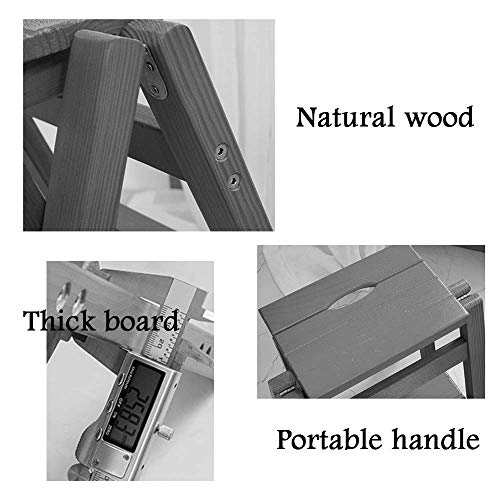 Escalier pliant en bois et tabouret multifonction 4 étapes - 4