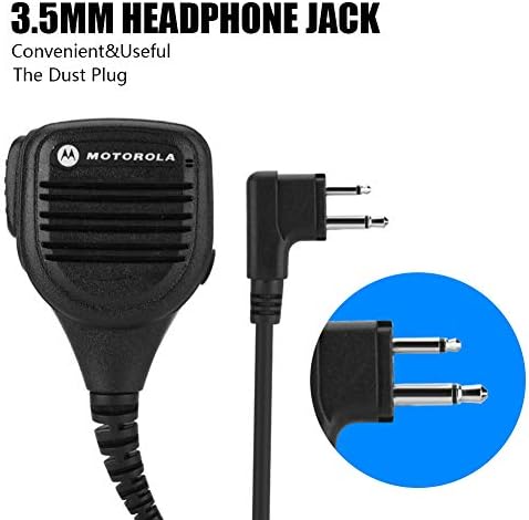 Portable Handheld Speaker Mic for Motorola Walkie Talkie, 3.5mm Headphone Jack Speaker Mic Walkie-talkie Radio Hand Microphone with Steel Belt Clip for Motorola GP88S, GP2000, GP88, GP3688, etc