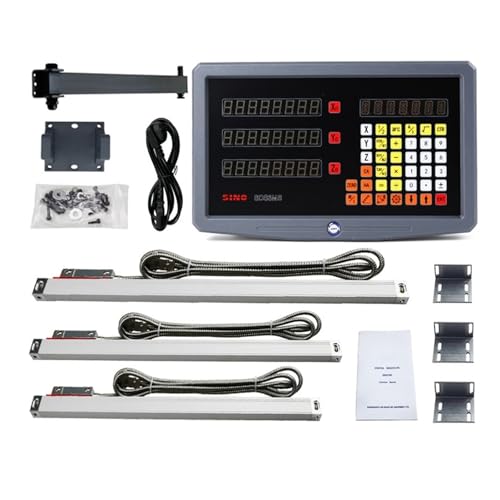 Image of Digital Linear Scale, 3 Axis Digital Readout Set /Kit and 3PCS Linear Glass Scales Encoder 5U TTL Working Stroke Length 100 to 1000MM(SDS3MS DRO Set)