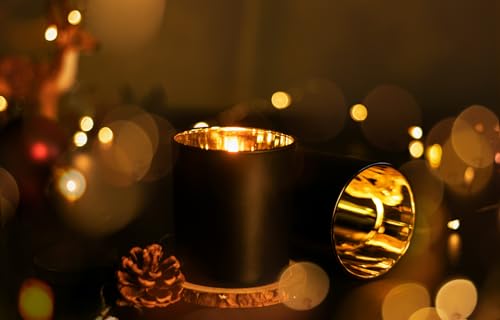 Bulk Candle Jars for Candle Making, Luxury Container with Electroplated Interior, 12PCS Vessel with Metal Lids Empty Jars - Gold Inner - Image 4