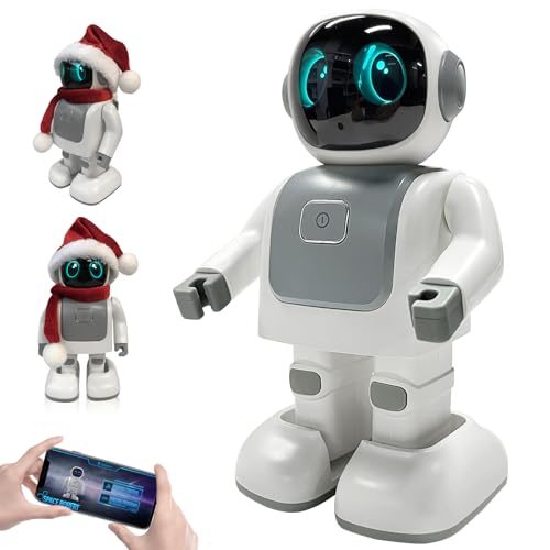 Gsou Dancing Robot Speaker Toys for Kids & Adults, Portable Dancing Bluetooth Speaker with LED Lights, Intimate Companion, Programmable Interactive Robot Toys with iOS & Android APP Remote