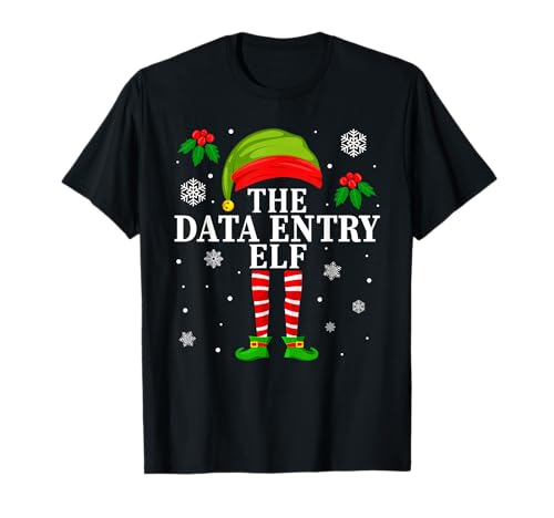 The Data Entry Elf Christmas Matching Maglietta