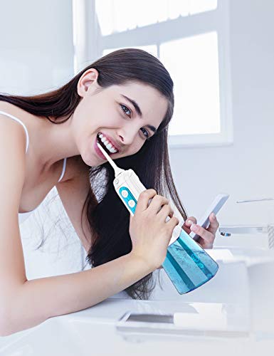 YOUNGDO Professional Cordless Dental Oral Irrigator - 300ML Portable and Rechargeable 4 Modes Water Spray for Teeth, with 4 Jet Tips, A Box of Dental Floss - Thumbnail 7