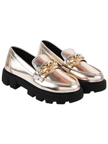 Shoetopia Womens Block Heel Loafers Golden (B0CQJYN6BH) Amazon Price History, Amazon Price Tracker