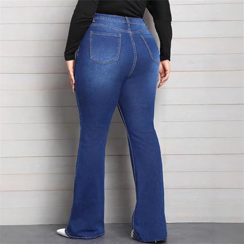 Plus Size Flared Jeans for Curvy Women High Waisted Stretchy Boot Cut Trendy Denim Jeans3