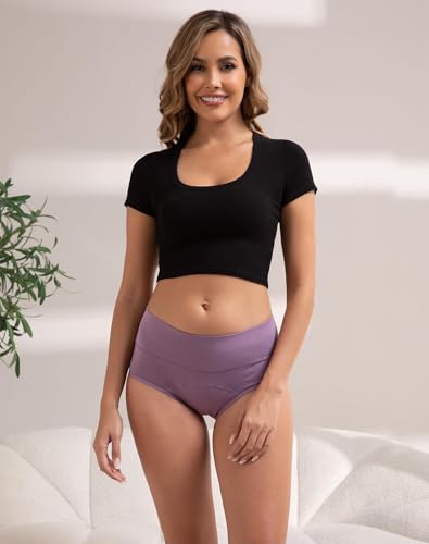 INNERSY Period Underwear for Women Leakproof High Waisted Menstrual Cotton Panties 3 Pack2