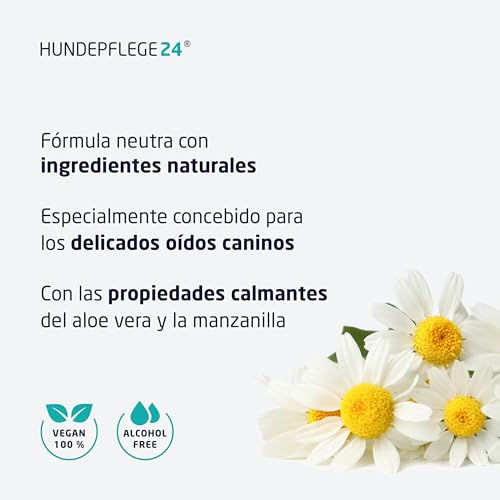 Miniatura 3 de Hundepflege24 Limpiador De Oídos Para Perro - Alivia El Escozor, Irritaciones Y Mal Olor En Pocos Días - Limpiador Oidos Perros Y Gatos Con Manzanilla Y Aloe Vera - 250ml