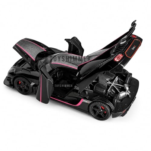 Image of 1:32 Scale Die Cast Sports with Openable Doors Car, Realistic Design for Kids & CollectorsKoenigsegg one Style, Black