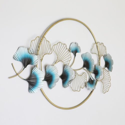 Image of Handcrafted Metal Modern Flower Leaf Wall Art Multicolor Unique Modern Accent for Stylish Interiors Wall Art for Home Decor, Living Room, Bedroom & Office