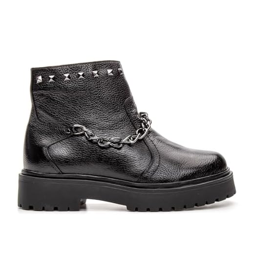 Bota Feminina Coturno Cano Curto Couro confort 3853 (Preto, BR, Adulto, Numérico, 34)