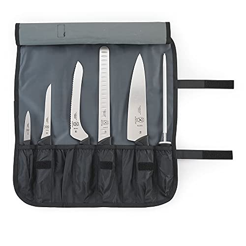 Image of Mercer Culinary Millennia 7-Piece Knife Roll Set,Black