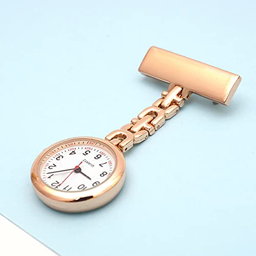 LAOJIA Relógio de distintivo de lapela para enfermeira Relógio com alfinete de lapela para enfermeir