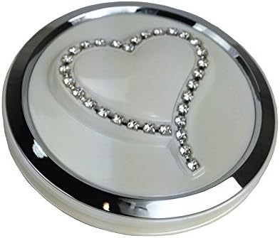 Spa Pleasures Emma Swarovski Elements Compact Mirror, Pearl White and Chrome, 48 Count