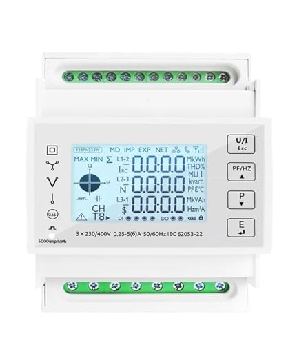 Moniteur d'énergie ferroviaire 230VAC ampèremètre Modbus CT 200A