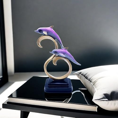 Estatua de delfín de resina para decoración de escritorio miniatura 5