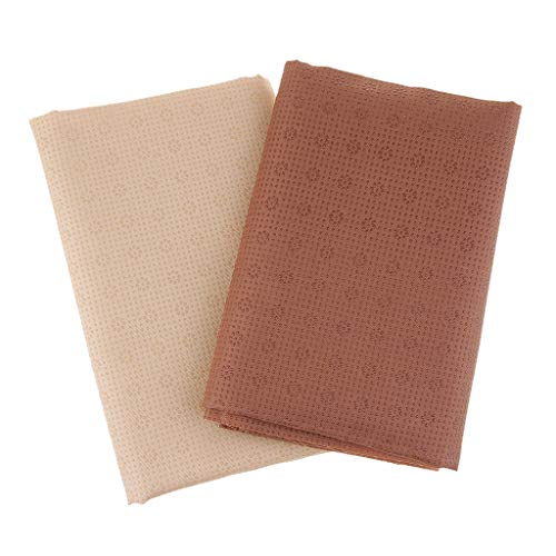 P Prettyia Gumminoppenstoff Rutschfester Stoff, 1x1,5m Anti-Rutsch Gewebe Anti-Slip Rutschfester Stoffe - Beige
