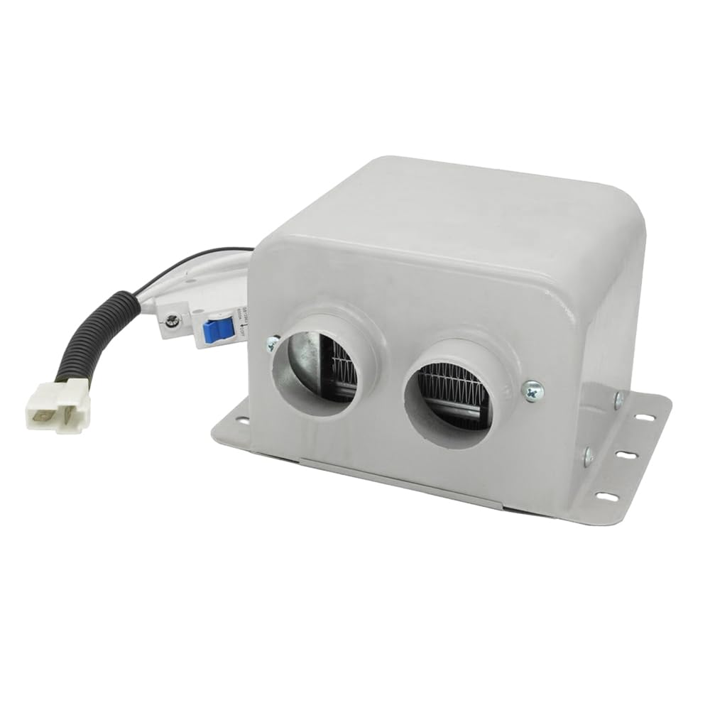 Riscaldatore per auto Riloer per camper, 12 V, 600 W, ventilatore portatile per riscaldamento rapido invernale, compatibile con la maggior parte dei veicoli, con porta accendisigari da 12 V CC, grigio