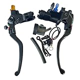 palanca embrague fz16 Manetas plegable Kit bomba de frenos radial y palanca de embrague con manetas plegable anticaida universal para las motos (Negro)