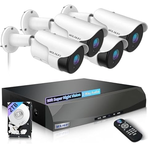 【90ft Super Night Vision】 Wired Security Camera System, Video Camera System for Home Security, Home Security & Surveillance Systems, Video Surveillance System Cover
