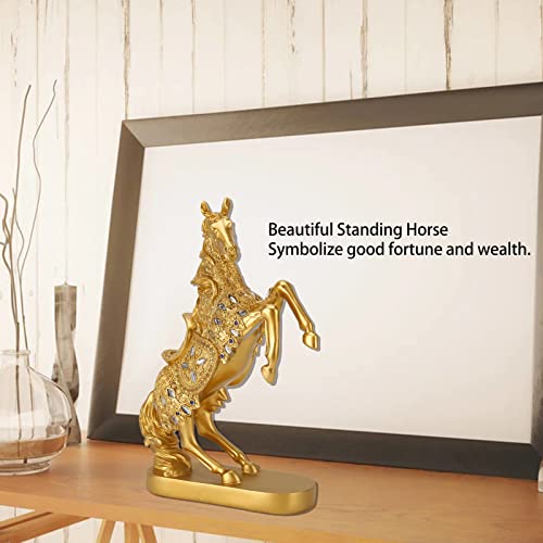 Estatua de Caballo Decorativa Dorada para Hogar y Oficina miniatura 5