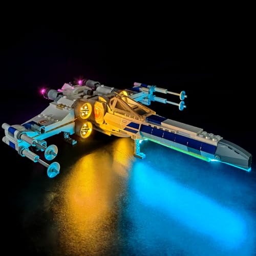 LED Light Kit Compatible with Lego 75460 New Republic X-Wing Starfighter, Custom Lighting Accessories for Building Models, Lights Only, Model Not Included (Remote Control Version)
