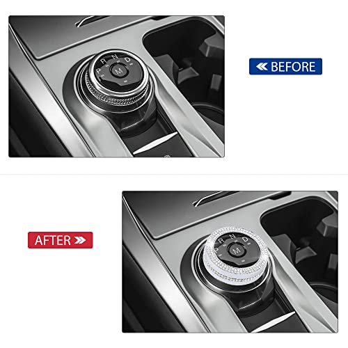 Pifoog Bling Explorer Accessories For Ford 2023 2022 2021 2020 Gear Shift Knob Cover Decal Crystal Prnd Switch Knobs Sticker Car Interior Decoration Trim Silver 1Pc #TOP2