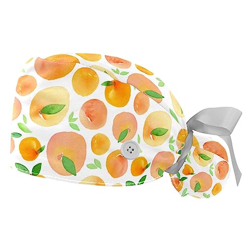 Bonnets bouffants chapeaux de travail réglables avec motif pêche pour homme et femme