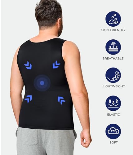 TAILONG Gynecomastia Compression Shirts for Men - Body Shaper Tank Top Sleeveless Slimming Undershirt Plus Size Shirts4