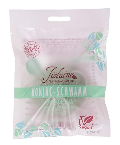 Jislaine Naturkosmetik Konjac-Schwamm rund mit Aloe Cover